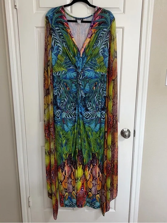 NWOT VENUS Tropical Print Dress with Fun Sleeves - Picture 6 of 16